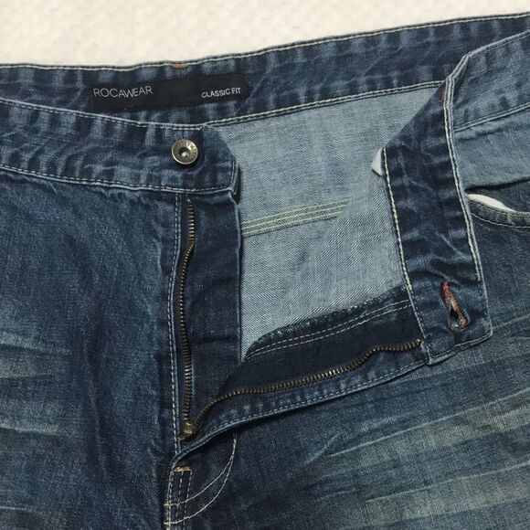 Rocaware Classic Fit Men’s Denim Blue Jeans Straight Leg Size 46 - 48 Inseam 34 - Picture 12 of 16